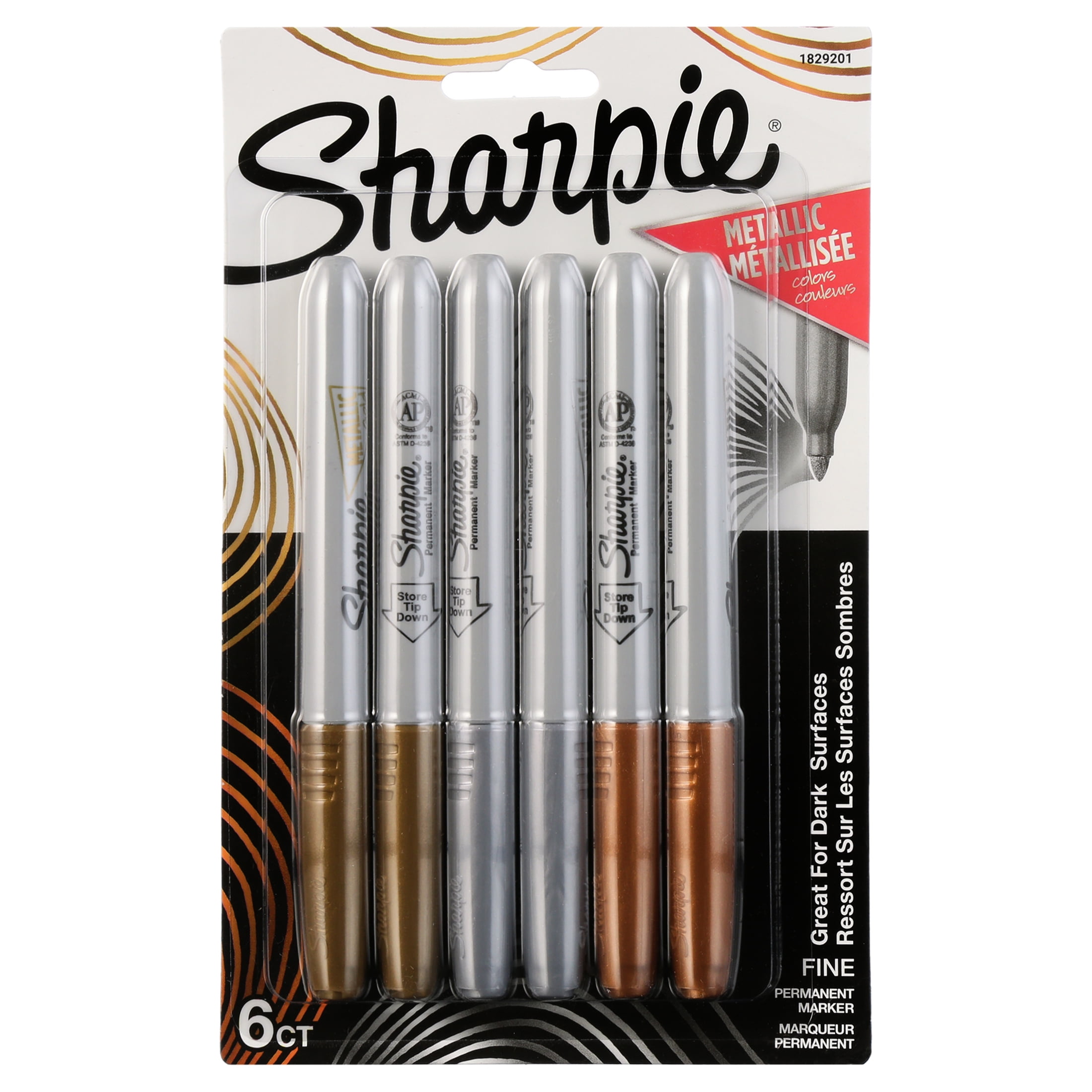 Sharpie Metallic Permanent Markers, Set of 6