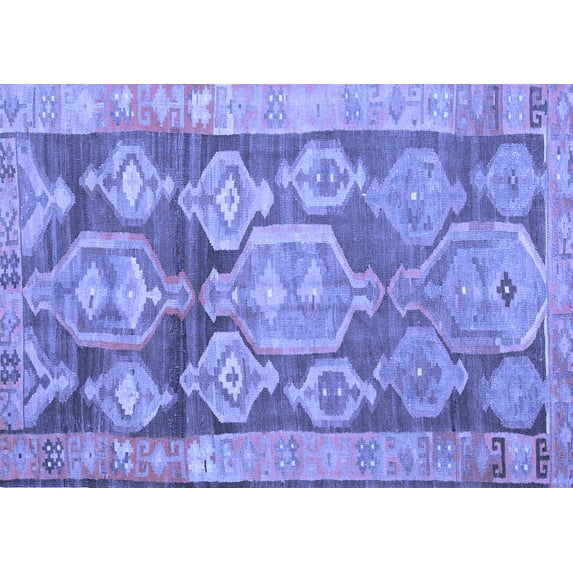 Ahgly Company Indoor Rectangle Oriental Blue Traditional Area Rugs, 6' x 9'