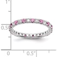 thumbnail image 5 of 14K White Gold Lab Grown Dia Si1/Si2 G H I & Cr Pink Sapp Eternity Ban (Size 9) Made In India et0049-cps-050-9wlg, 5 of 5