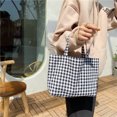 thumbnail image 4 of Sywqhk Bolso De Compras De Tela Portátil Para Mujer, Bolso De Tela Escocesa Para Comida, Bolsas De Picnic (Negro) Sywqhk Para estrenar, 4 of 7