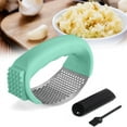 thumbnail image 1 of Summer Savings Qaailabf Upgrade Stainless Steel Garlic Presser Garlic Press Rocker Garlic Mincer Garlic Crusher With Peeler And Cleaning Brush Stainless Steel Garlic Mincer, 1 of 6