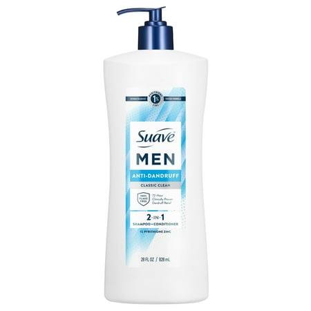 Suave Men 2-in-1 Anti Dandruff Shampoo & Conditioner, Classic Clean, 28 FL OZ