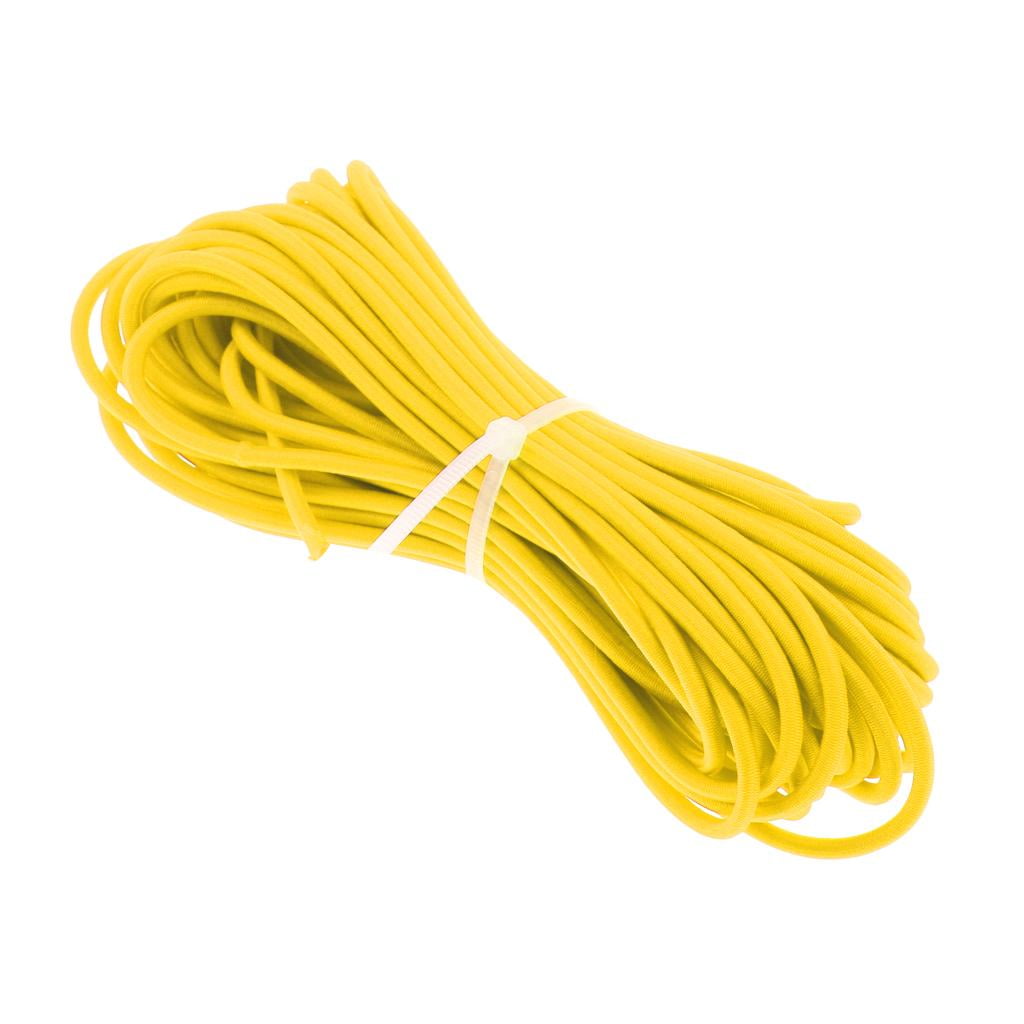 Yellow Elastic Bungee Rope Shock Cord Tie down Strap 16.4ft Long 0.12" Dia. 