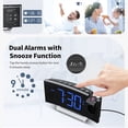 thumbnail image 4 of Radio Despertador para Dormitorio, Despertador de Proyección con Radio FM, Cargador USB, Alarma Dual, Posposición, Temporizador de Apagado, 12/24H, Reloj Digital de Lectura Clara Sincero Electrónica, 4 of 4