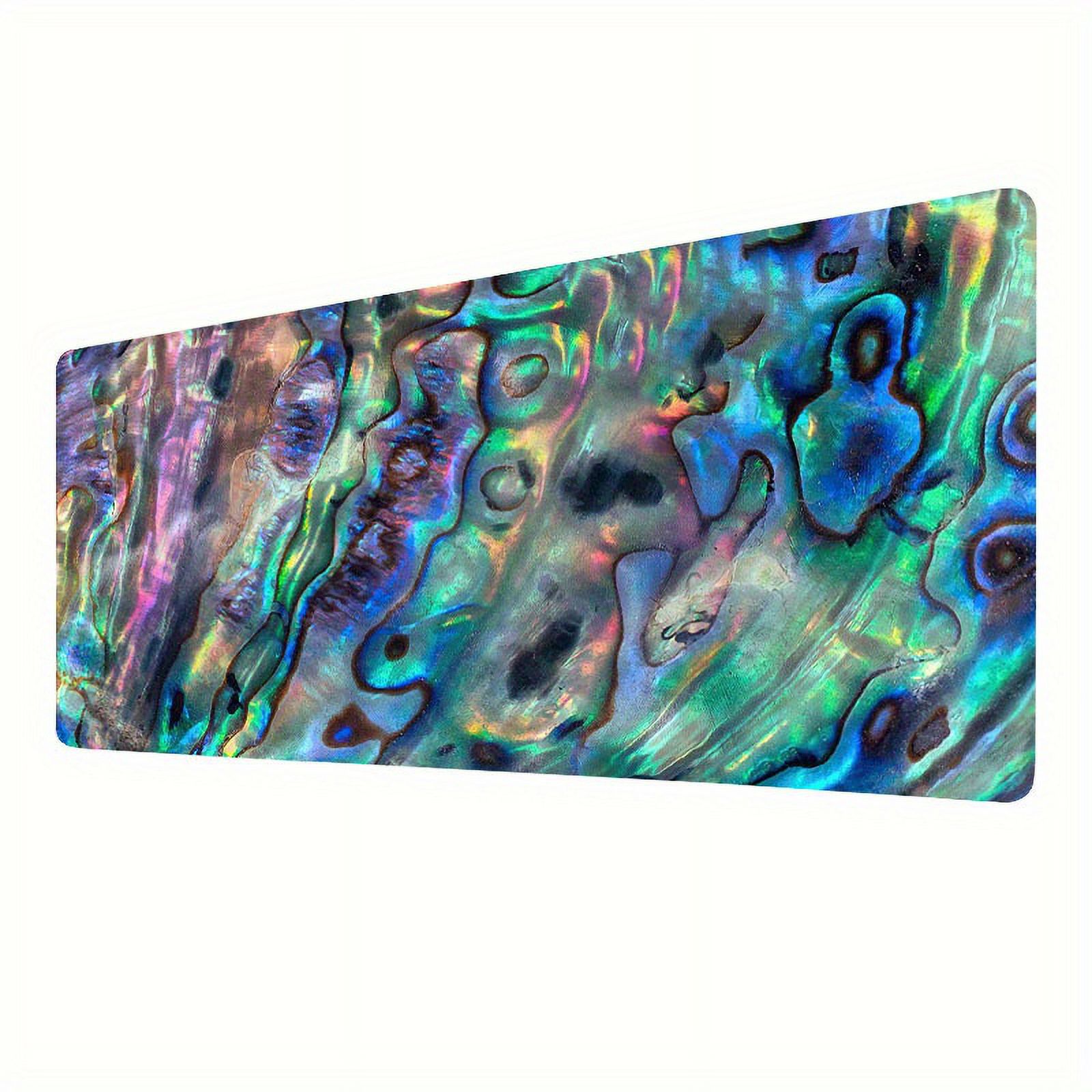 1pc Haliotis Shell Original Nature Series Mouse Pad, Large Gaming Keyboard Pad,Big Desk Pad With Thick Stitched Edges Suit For Home Office Or Gaming