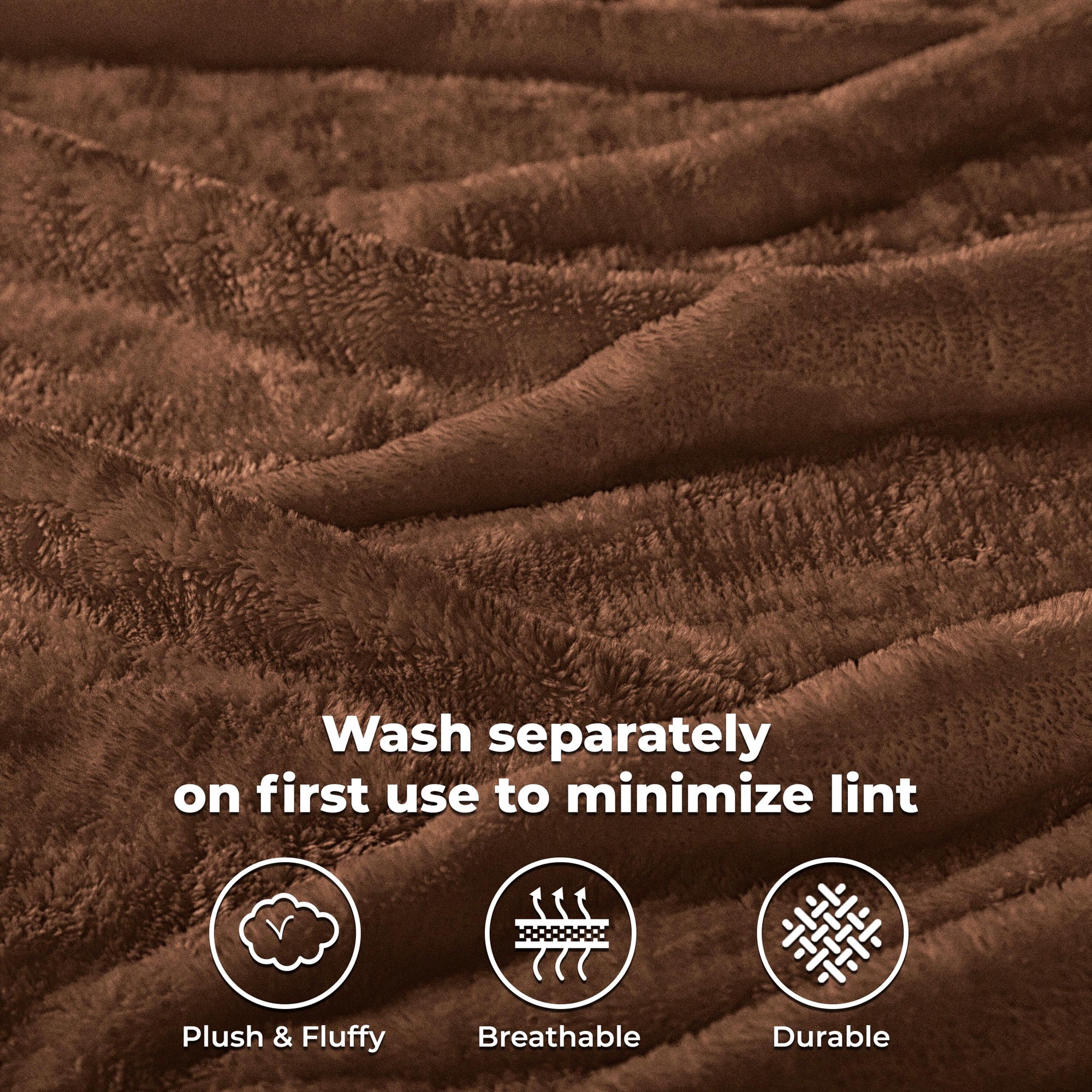 Premium 100% Micro-Polyester Fleece Blanket, Ultra-Plush , Soft, Breathable, All-Season, Perfect for Bed or Couch, Blanket Set , Throw, Chocolate by Blue Nile Mills