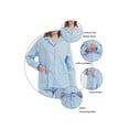 thumbnail image 2 of Apparonia Conjuntos de Pijama para Mujer Ropa de Dormir de Algodón Camisa de Manga Larga con Botones Al Frente y Pantalón Ropa de Dormir Cuello con Solapa Pjs Conjuntos de Descanso Rayas Azul Claro L, 2 of 7
