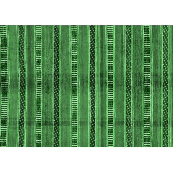 Ahgly Company Indoor Rectangle Oriental Emerald Green Modern Area Rugs, 8' x 12'