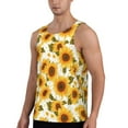 thumbnail image 2 of Daiia Modern Elegant Sunflower Printed Men's Quick Dry Fit Muscle Tank Top Slim-Fit Tank Workout Tank Top Lightweight Sports Tank Top-Small, 2 of 7
