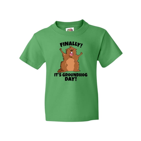 Inktastic Finally It's Groundhog Day Youth T-Shirt