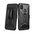 thumbnail image 2 of For Cricket icon 4 Case Holster Belt Clip Kickstand Design Phone Cover With Free Tempered Glass Screen Protector - Black, 2 of 5