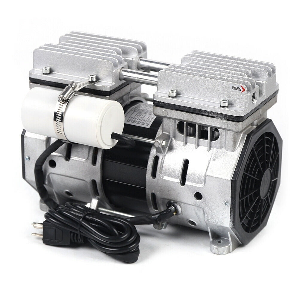 Miumaeov High Flow Portable Vacuum Air Compressor 110V Double-Cylinder Oilless Air Compressor Diaphragm Compressor Pump Ultra Quiet Oil-Free
