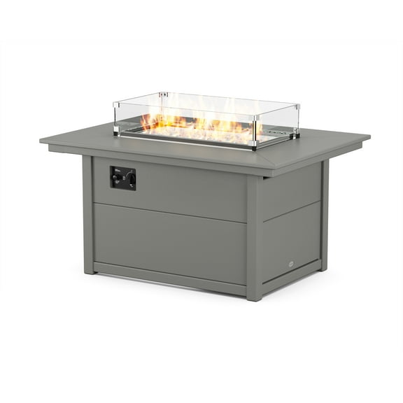 POLYWOOD® Rectangle 34" X 46" Fire Pit Table in Black