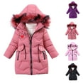 thumbnail image 4 of Odeerbi Kids Girls Winter Down Jacket Thermal Puffer Coat Children's Hooded Cotton Down Coat Thick Warmth Outerwear Kids Clothes Red, 4 of 4