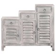 thumbnail image 3 of Sunset Trading Cottage Wood 3-Tiered Shutter Cabinet in Distressed Light Gray, 3 of 5