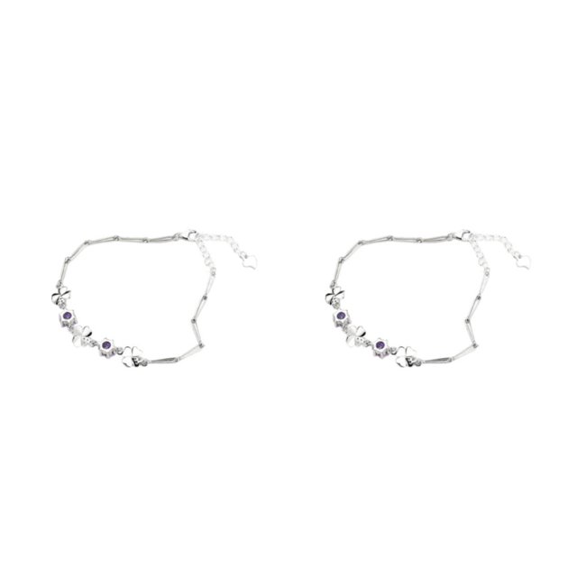 Qarigey de cobre, muñequera, joyería de moda, hermoso cristal, accesorios para mujer, colgante de mano, suministros para mujer, púrpura Púrpura 2Conjunto