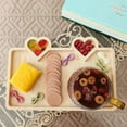 thumbnail image 4 of YaoZQ Long Heart Shaped Snack Tray Bamboo Appetizer Plate Small Candy Nut Dish for Coffee Table Decoration Holiday Serving 10.6x5.7 inch, 4 of 8