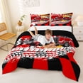 thumbnail image 3 of Castle Fairy Bold Fire Truck Full Size Comforter Sets 3 Pieces for Kids, Bright Engine Graphic Bedding Sets for Modern Room, Red,Black Reversible, 3 of 6
