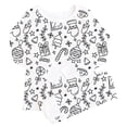 thumbnail image 4 of Boys Pajamas 2 Piece Cozy Christmas Graffiti Graphic Print Crew Neck Long Sleeve Top And Pants Pjs for Boys Size 2-3 Years, 4 of 8