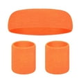 thumbnail image 2 of 1 Set Sports Sweat Bands Three piece Set for Women Men Sweat absorbing Breathable Head & Wrist Soft Elastic Colorful Fitness Headband Wristband Set for Running Yoga Basketball Soccer Gym, 2 of 8