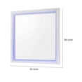 thumbnail image 5 of Pia 41 Inch Wood Mirror, LED Lighting, Beveled Edge, White, Silver - Saltoro Sherpi, 5 of 5