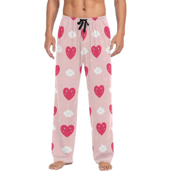 GZHJMY Valentine's Day Pajama Pants for Men, Lounge Pants Lightweight Men Pajama Bottoms with Drawstring Pockets, Christmas New Year Birthday Gifts, Large