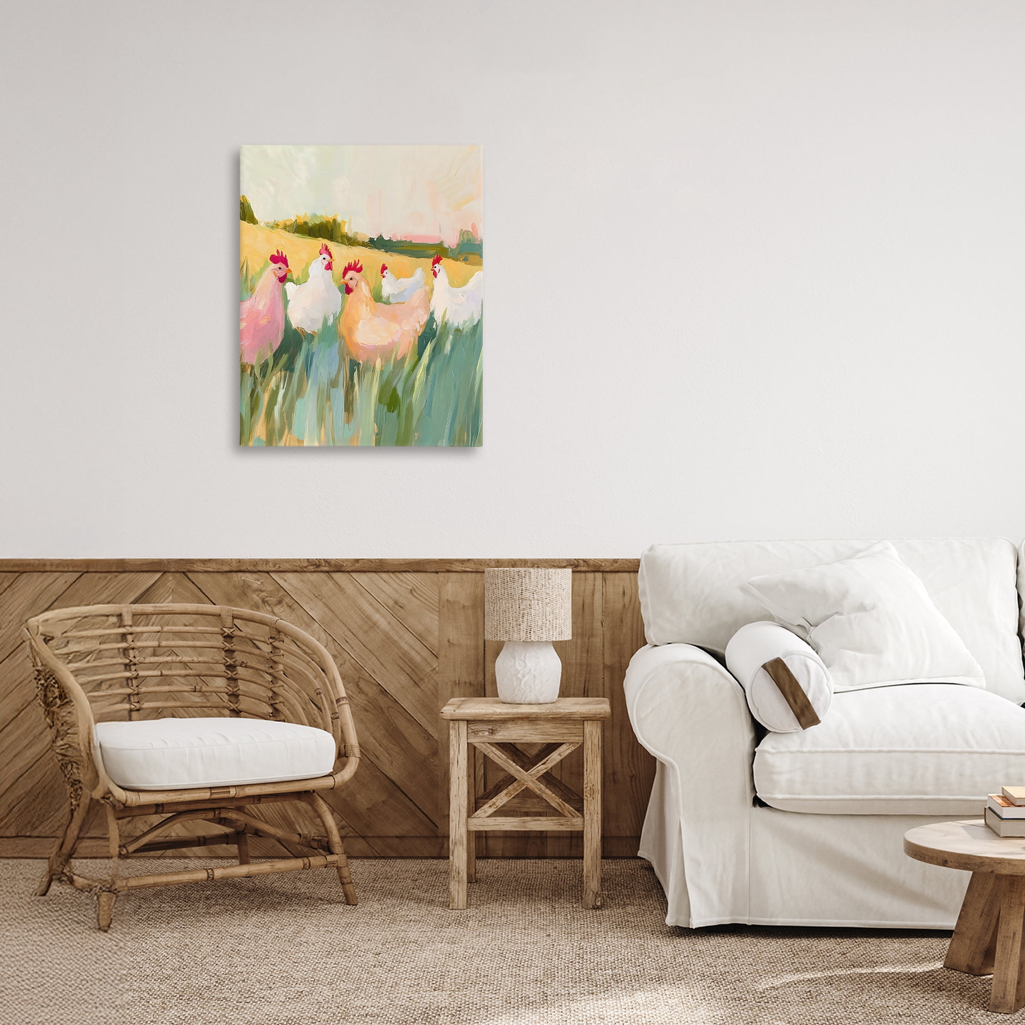 Stupell Industries Sunlit Flock of Chickens Canvas Wall Art, design by The Prints Vibe
