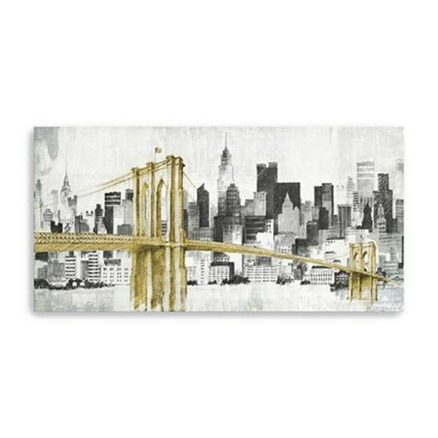 HomeRoots 399022 40 Po. Art Mural sur Toile Pont Doré de NYC