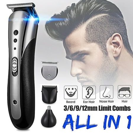 KEMEI All in 1 Cordless Electric Hair Clipper Nose Trimmer Beard Shaver Razor Rechargeable Grooming (Best All In One Electric Razor)
