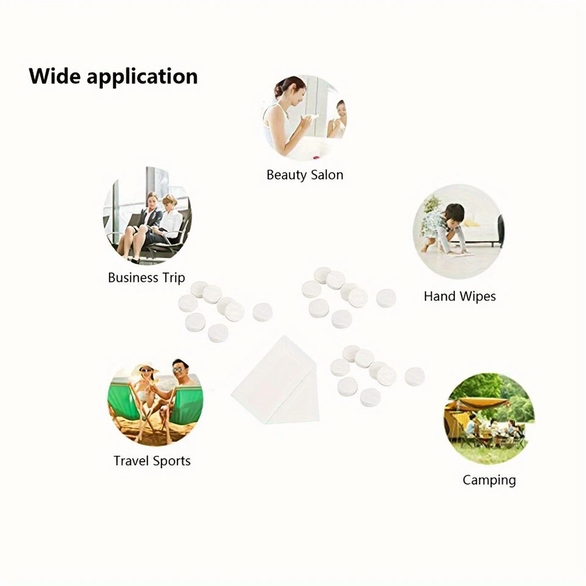 BUTTERFLY- 100 Pack Disposable Compressed Towel Tablets Cotton Wipes Home Travel Tissue