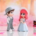 thumbnail image 3 of 2Pcs/Set Lovers Figurines Sweet Expression DIY Standing Posture Micro Landscape Plastic Couple Statues for Valentine's Day, 3 of 7