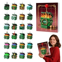 HomeKingdee Dumpster Fire Advent Calendar, Vintage Style Dumpster Fire Christmas Ornaments, 24 Days of Advent Calendar, Funny Christmas Countdown Calendar