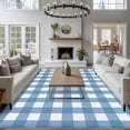 thumbnail image 4 of 5x8 Washable Area Rug, Sky Blue Plaid Non-Slip Large Rectangle Rug for Living Room Dining Room, Sky Blue Gradient Indoor Floor Mat for Home Decor, 4 of 9