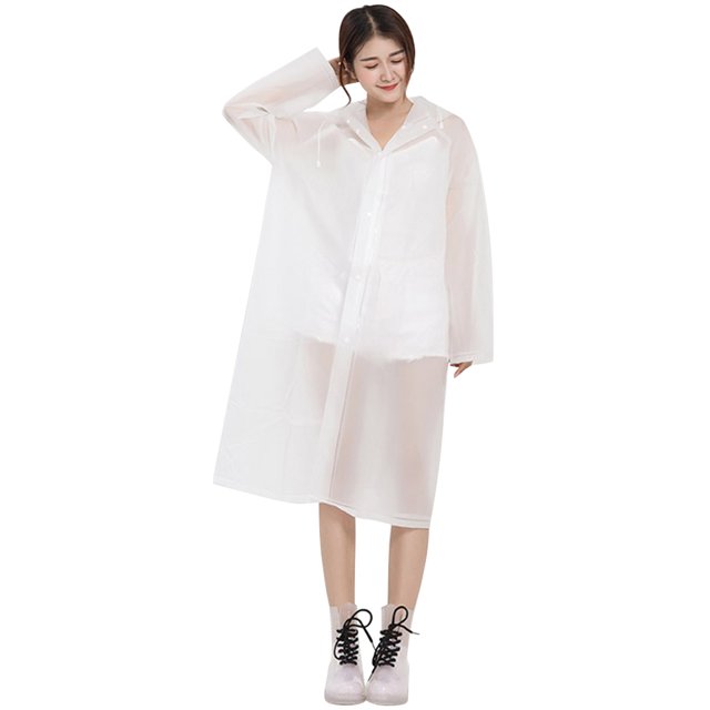 CTIRCHIU Imperméable Réutilisable Mode Poncho Épais en EVA Imperméable pour Escalade Voyage Adulte (Taille G, Blanc)