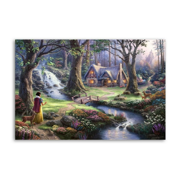 Snow Whites Discovers The Cottage Canvas Wall Art Prints Poster Gifts Photo Picture Painting Posters Room Decor Home Decorative 12x18inch(30x45cm)