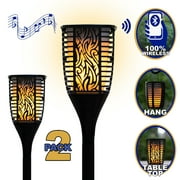 Theater Solutions TT100 Fully Wireless 120 Watt Rechargeable Battery Bluetooth Tiki Torch Speaker 2 Pack Lanterns Link Up To 99 Speakers Wirelessly