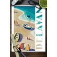 thumbnail image 3 of Delavan, Wisconsin, Vintage Beach Scene (9x12 Wall Art Print, Home Decor), 3 of 3