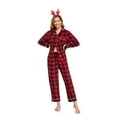 thumbnail image 6 of ANLIQI Matching Christmas Pajamas for Couples Plaid Flannel Loungewear, Super Soft & Warm with Pockets(DR_S), 6 of 6