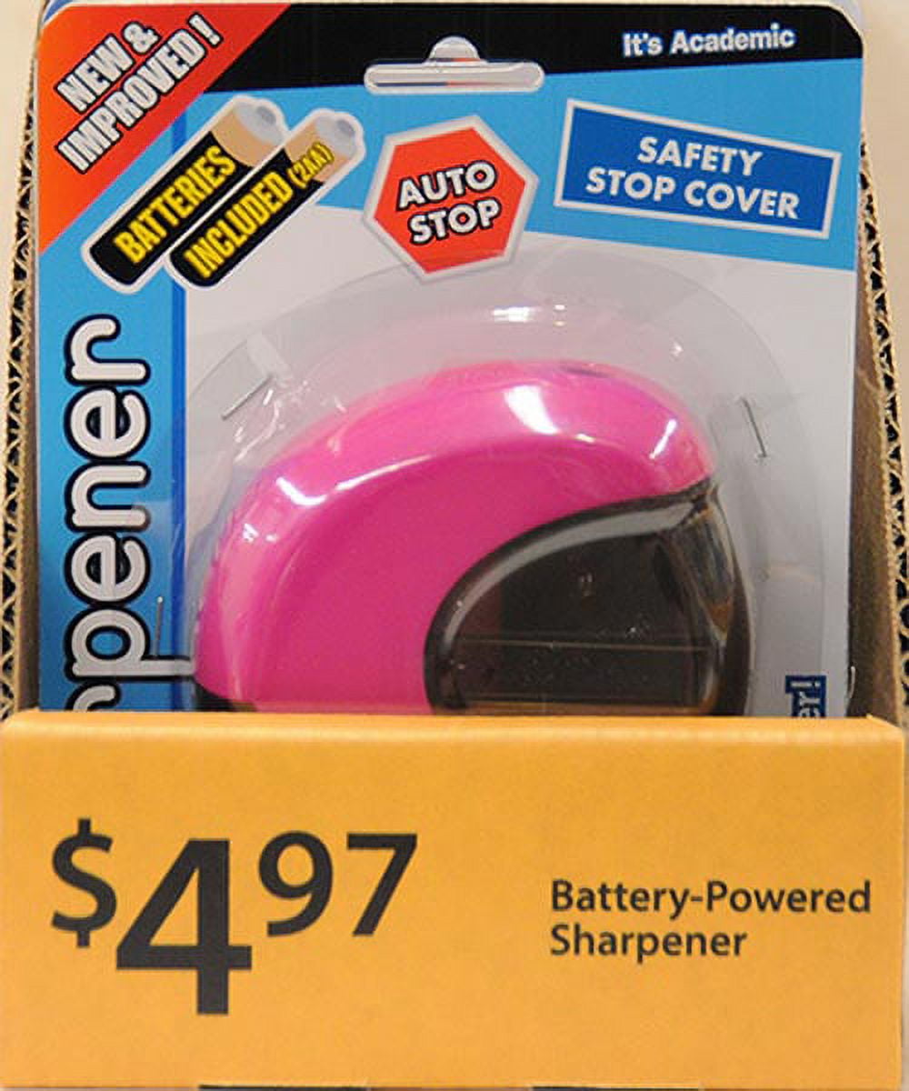 It's Academic Battery Operated Pencil Sharpener with 2 AA Batteries