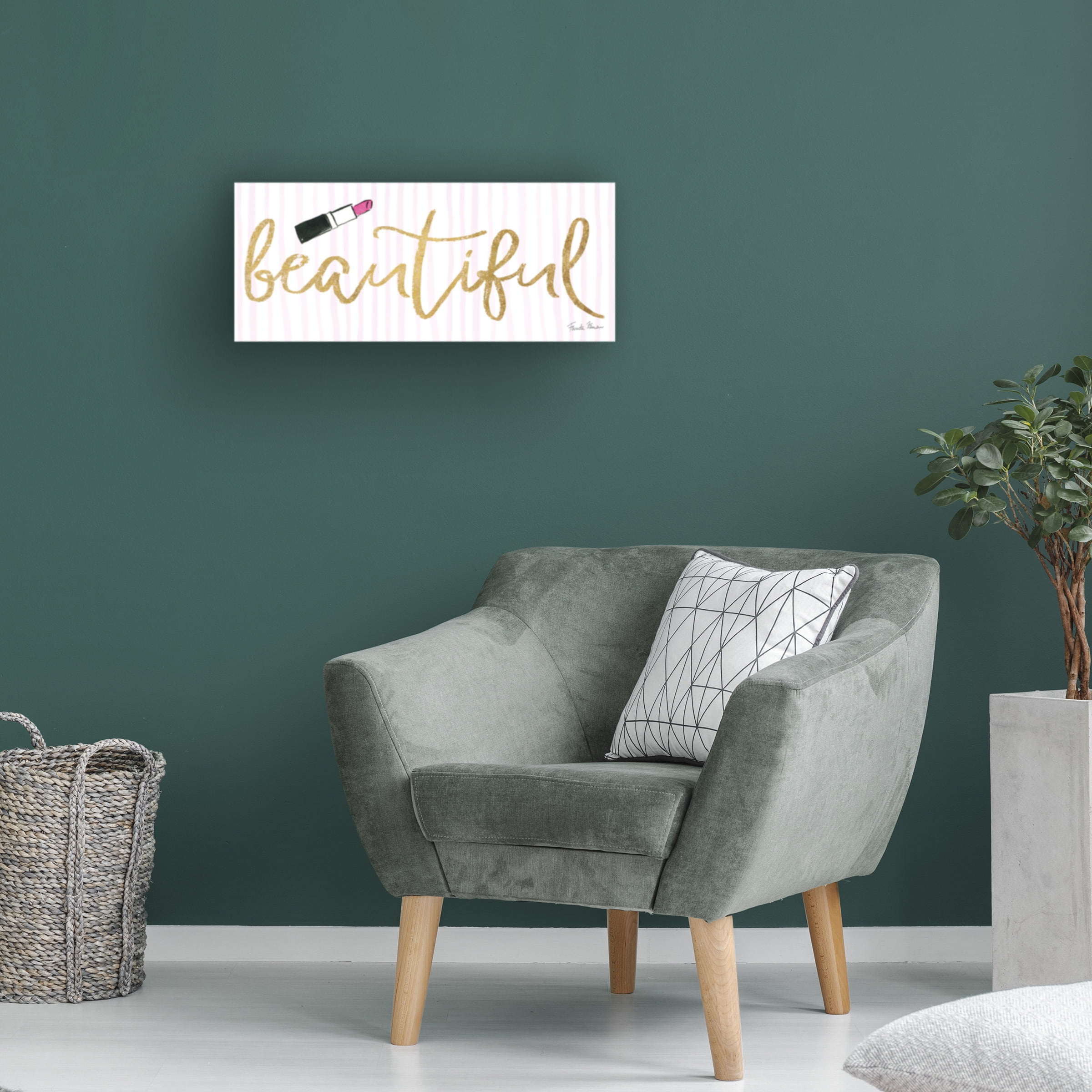 Farida Zaman 'Think Pink IV Gold' Canvas Art