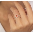 thumbnail image 2 of Orange Sapphire Ring, Halo Engagement Ring, 14k White Solid Gold Sapphire Ring, Teardrop Proposal Ring, Vintage Style Ring, Anniversary Gift for Her, 2 of 3