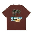 thumbnail image 3 of NAMTYQX Graphic Tees Men Baggy Elasticated Short Sleeve Lightweight Soft Casual Crew Neck Lounge Graphic Plus Size Graphic Tees Wine Size 3XL, 3 of 5