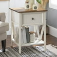 thumbnail image 4 of Pemberly Row 1-Drawer Farmhouse Wood V-Frame End Table in White ( Set of 2), 4 of 10