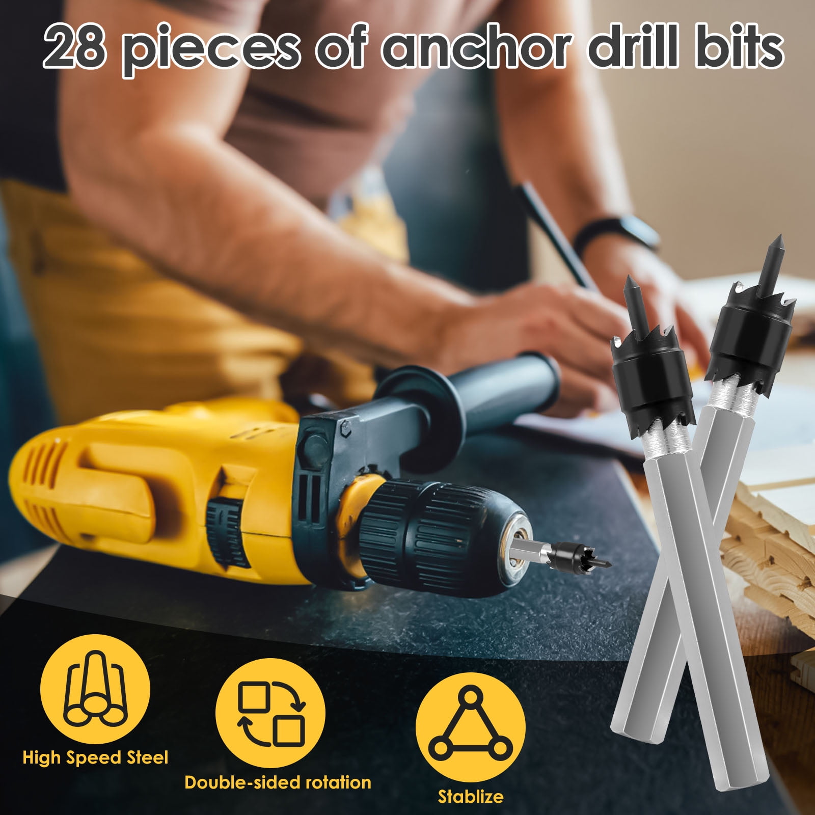 28Pcs High Speed Steel Spot Weld Cutter Set Precise Efficient Spot Weld Remover Drill Bit High Safety Welding Cutter Bit for DIY