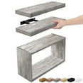 thumbnail image 1 of Sorbus Floating Shelves for Wall Set of 3 - Bathroom Shelves for Wall Storage, Over Toilet, Bedroom, Farmhouse, Wall Decor - 2 Floating Shelves with Invisible Brackets & 1 Rectangular Box, 1 of 7