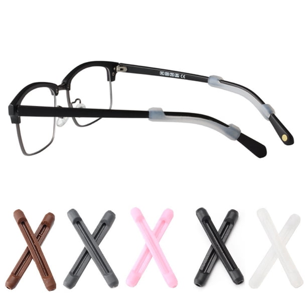 5 pares de almohadillas de silicona suave para anteojos,gancho para la oreja, empuñaduras deportivas cómodas para los oídos, cubierta antideslizante para piernas de anteojos