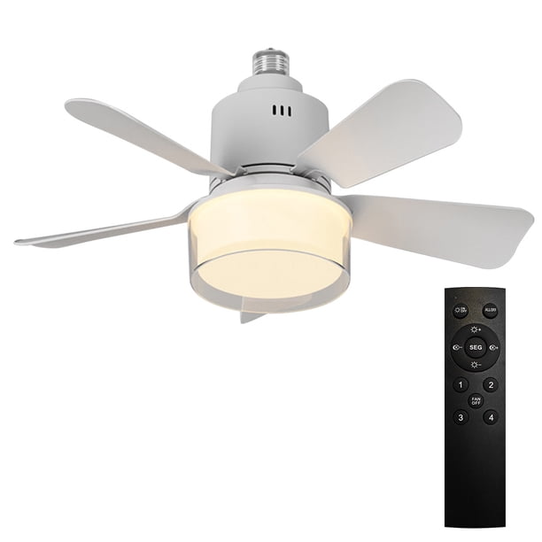E27 Socket Fan Light Timing Wireless Ventilador Techo Regulable Control Remoto Y Aplicación Con Pantalla para Sala Estar
