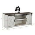 thumbnail image 2 of Merluxy Farmhouse TV Stand for 75"es TVs, 66" Entertainment Center with Adjustable Shelf & Feet, Console Table with Storage, Distressed White & Rustic, 2 of 8