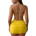 thumbnail image 6 of Gamivast Club Outfits for Women Mini Bodycon Dress Chain Strap Sleeveless Party Dress Ruched Cocktail Y2K Streetwear Night Out Dresses, 6 of 6