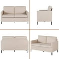 thumbnail image 4 of LAZZO 51" W Loveseat Sofa Modern Upholstered Sofas Couch with 2 Pillows Linen Fabric Love Seats Couches for Living Room, Bedroom, Apartment and Small Space, 4 of 6